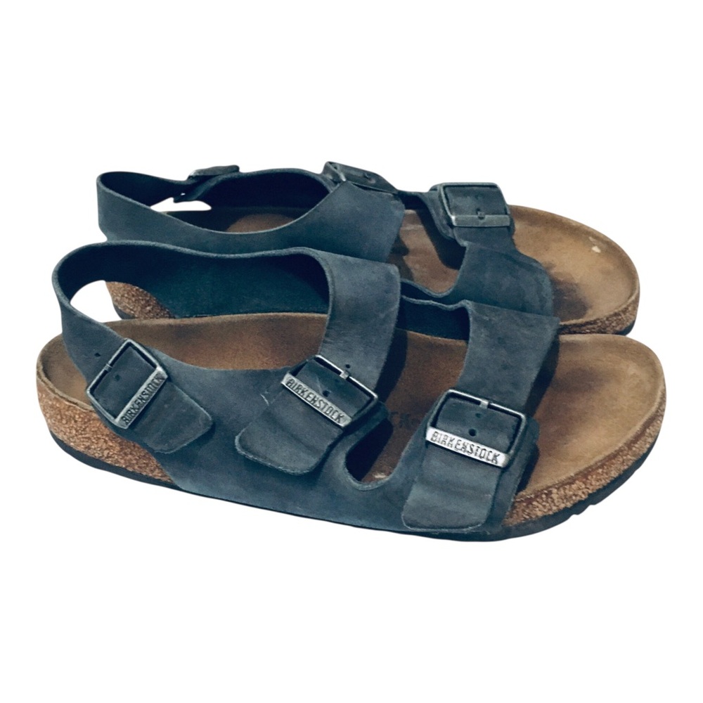 Birkenstock Leather Blue Adjustable Buckle Sandals 41. (10-10.5 )